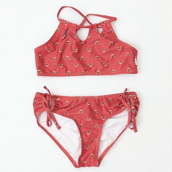 Seafolly Papillon Halter Bikini Set, Disty Print, Girls 12 - Picture 1 of 3